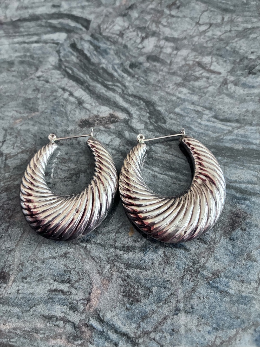 Vintage Sterling Silver Hoop Earrings
